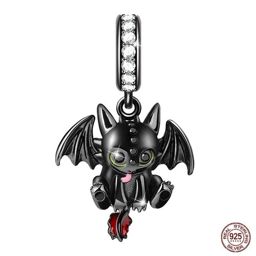 Schwarzer drache charm bead - charm,