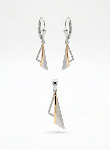 925 silber schmuckset bicolor - silber,