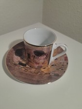 3 Espressotassen mit Untertassen Der Kuss Gustav Klimt Art Collection Porzellan