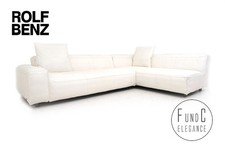 Rolf Benz Mio Garnitur Couch Sofa Eckcouch Ecksofa  Kissen Leder weiss