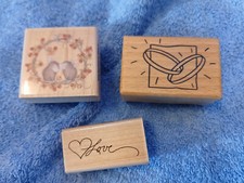 3x Stempel Holz Motiv Liebe