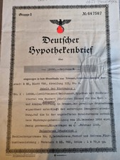 Deutscher Hypothekenbrief der Familie Lahusen mit Sigel und Stempel. 