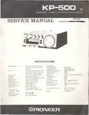 Service Manual-Anleitung für Pioneer KP-500 