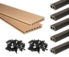 40 m² WPC Komplettbausatz PREMIUM Terrassendielen Sand Komplettset Holz BPC