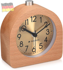 Analog Holz Wecker Mit Snooze Retro Uhr Halbrund Mit Ziffernblatt Gold Alarm Lic