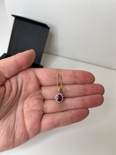 Damen-Kette 585er Gelbgold 1 Rubin Halskette kette