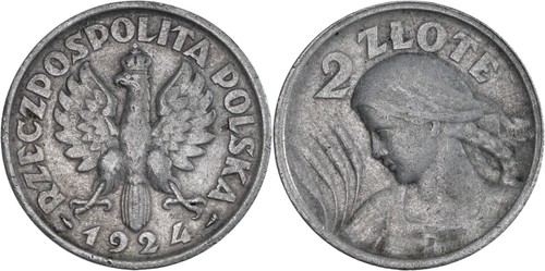 Poland zlote silver 1924 - poland:,