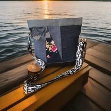 Upcycling Jeanstasche - Cross-Body-Bag - Patchwork - Unikat - Handmade