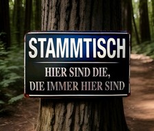 Blechschild stammtisch hier - -, *stammtisch-hier