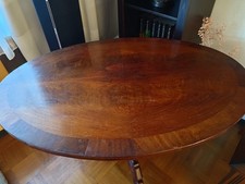 Antiker Esstisch Salontisch um 1870 Nussbaum oval 95 x 63 cm