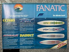Vintage 90er Jahre Fanatic Windsurfing/Surfbrett Faltblatt/Prospekt/Poster