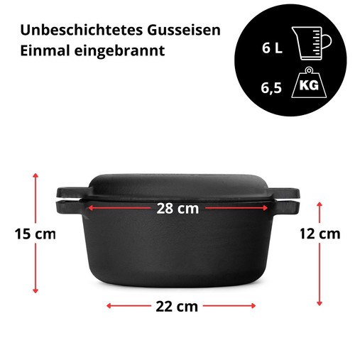 Gusseisen 28cm topf - 28cm,