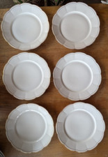 6 x Speiseteller Teller Art Deco K&A Krautheim weiß mit gold Perlrand ⌀ 25 cm