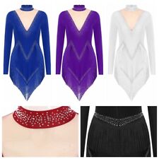 Damen Kleider Party Kostüm Brüllen Tanzkleidung Rumba Tassel Ballsaal Latin