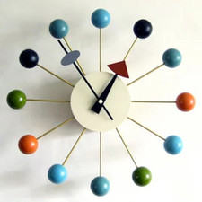 George Nelson Design Ball Uhr Wand Multi Farbe Reproduktion Mid Century Modern