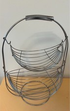 Obstkorb Früchtekorb Etagere Obstschale aus Metall Silber verchromt 45 cm hoch