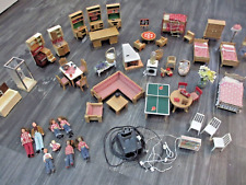 Vintage Antik Puppenhaus Möbel Küche Badezimmer Kinderzimmer Bett Familie LUNDBY