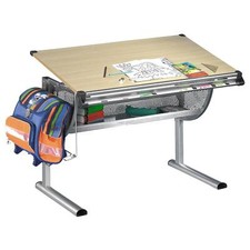 Kinderschreibtisch Schreibtisch für Kinder Schüler Jugend höhenverstellbar Buche