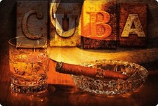 Blechschild 20x30cm gewölbt Cuba Kuba Havana Rum Zigarren Havanas  Deko Schild