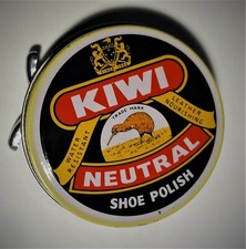 Blechdose KIWI Black Shoe Polish runde Blechbox Ø56 mm tin box Singapore Vintage