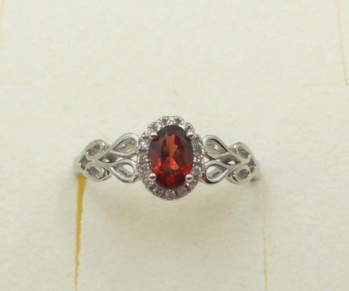 Granat ring sterlingsilber - -,