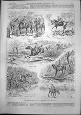 Alte einige Männer, die Mann jagen mit Rufprüfung verrottete Brücke 1892 viktorianisch