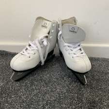  Schlittschuhe Oxelo Größe 1 UK / EU 33/34 weiß guter Zustand 
