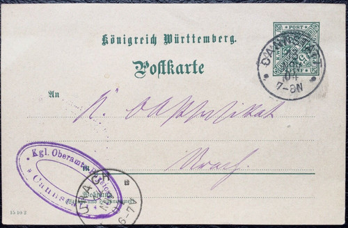 Württemberg 1904 ganzsache - ganzsache, dp