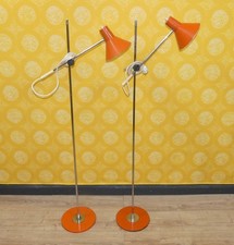 Set von ZWEI 70er Jahre Stehlampe orange Richard Essig verstellbar space age 70s