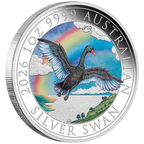 Silbermünze swan schwan - silbermünze,