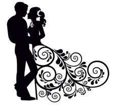 Großer Motiv-Stempel Brautpaar Ornament Hochzeit Verlobung Einladung ca.70x70 mm