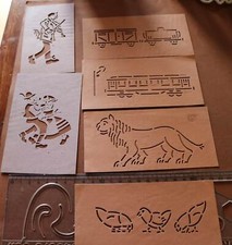 sechs tolle alte Papierschablonen ? - Firma Steier ? - Alter ???