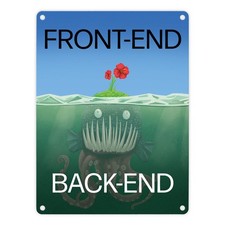 Unterschied zwischen Front-End und Back-End Metallschild in 15x20 cm für