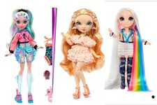 3x Puppen Barbie Monster High Lagoona Rainbow High Hair Studio Modepuppe
