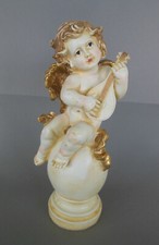 Engel mit Gitarre auf Kugel 33 cm hoch Grabengel Polyresin Nr. B