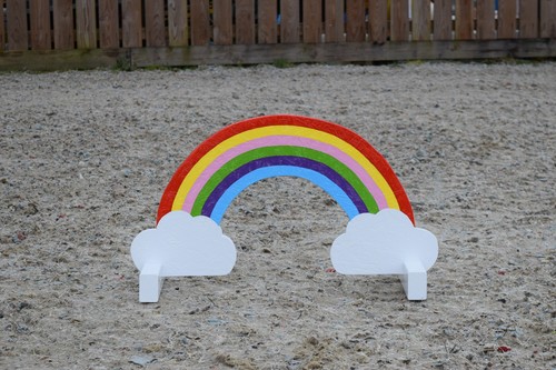 Regenbogen springspringen - regenbogen,