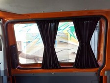 Maß GARDINEN für VW T4 TRANSPORTER/CARAVELLE VORHÄNGE nur für Schiebetür SCHWARZ