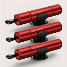 3 Stück Auto Sicherheitshammer 2025 – Notfall Fensterbrecher & Gurtschneider rot