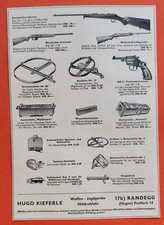 10. Hugo Kieferle Jagd Gewehre Waffen & Fallen Werbung Reklame 1960