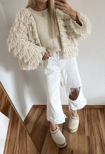 Mango strickjacke creme - strickjacke,