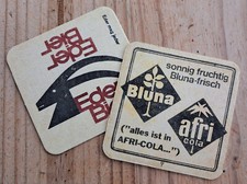 2 Bierdeckel ⋙je Vorderseite: Eder Bier & Rückseite: Bluna / Afri Cola ⋘ Retro