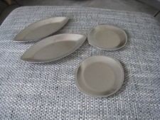 4 kleine Vintage Platten Schalen Edelstahl Guy Degrenne 21x14 cm und 14 cm D