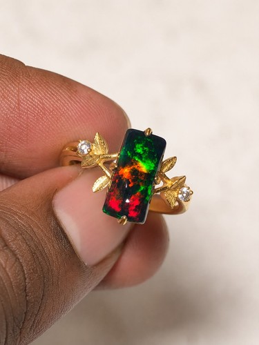äthiopischer feueropal ring - Äthiopischer,