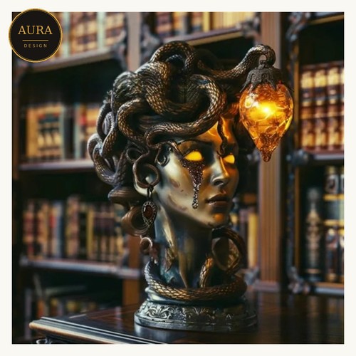 Lampe gothische medusa aus - gothische,