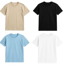 Herren Basic T-Shirt Premium Arbeits 100% Baumwolle Kurzarm Rundhals  Freizeit