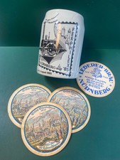 150 JAHRE Eisenbahn Bierkrug Nürnberg FERPHILEX DB Adler Bierdeckel Lederer Bräu