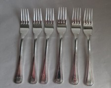 6 Hepp Premium Vorspeise-Gabeln, Edelstahl versilbert, ca 18 cm (1)