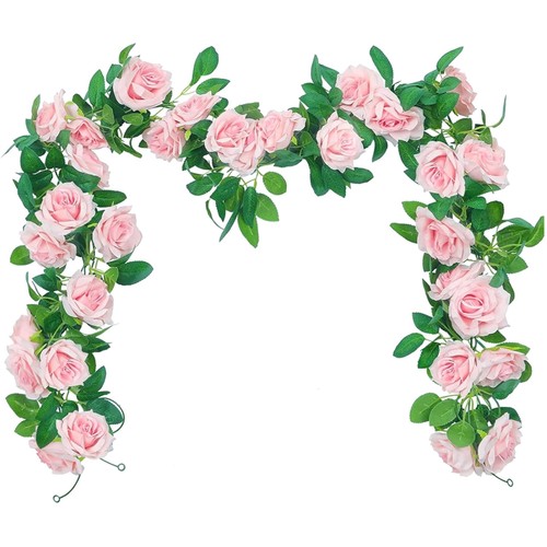 Kunstblumen girlande rosa - girlande, rosa,