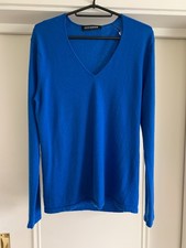 IRIS VON ARNIM Damen Pullover Pulli V-Ausschnitt blau 100% KASCHMIR ca. Gr. 38