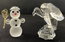 Schneemann Adler Glasfigur Glaskunst Bohemia Art Crystal Sammlungsauflösung 